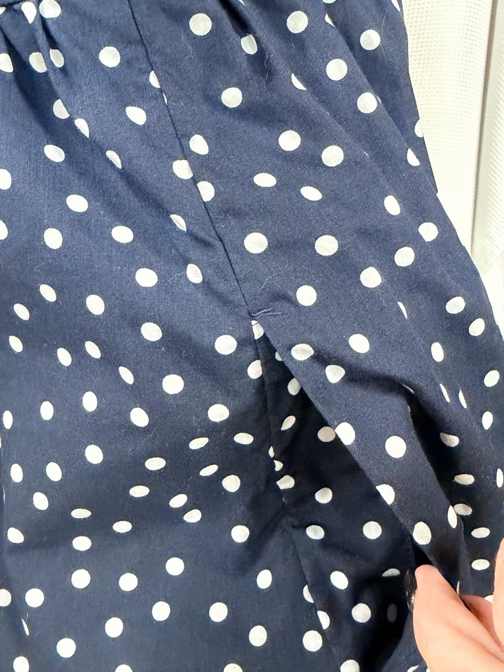 Abercrombie & Fitch Navy and White Polka Dot Mini Dress/Shorts - Picture 6 of 14